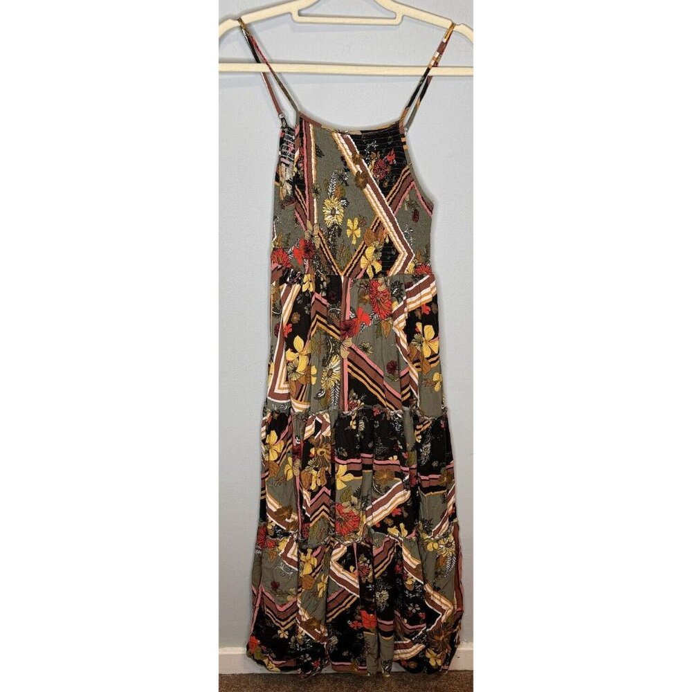 Abel the label By Anthropologie Scarf Maxi Dress In Green Size Small Smocked - Picture 2 of 11